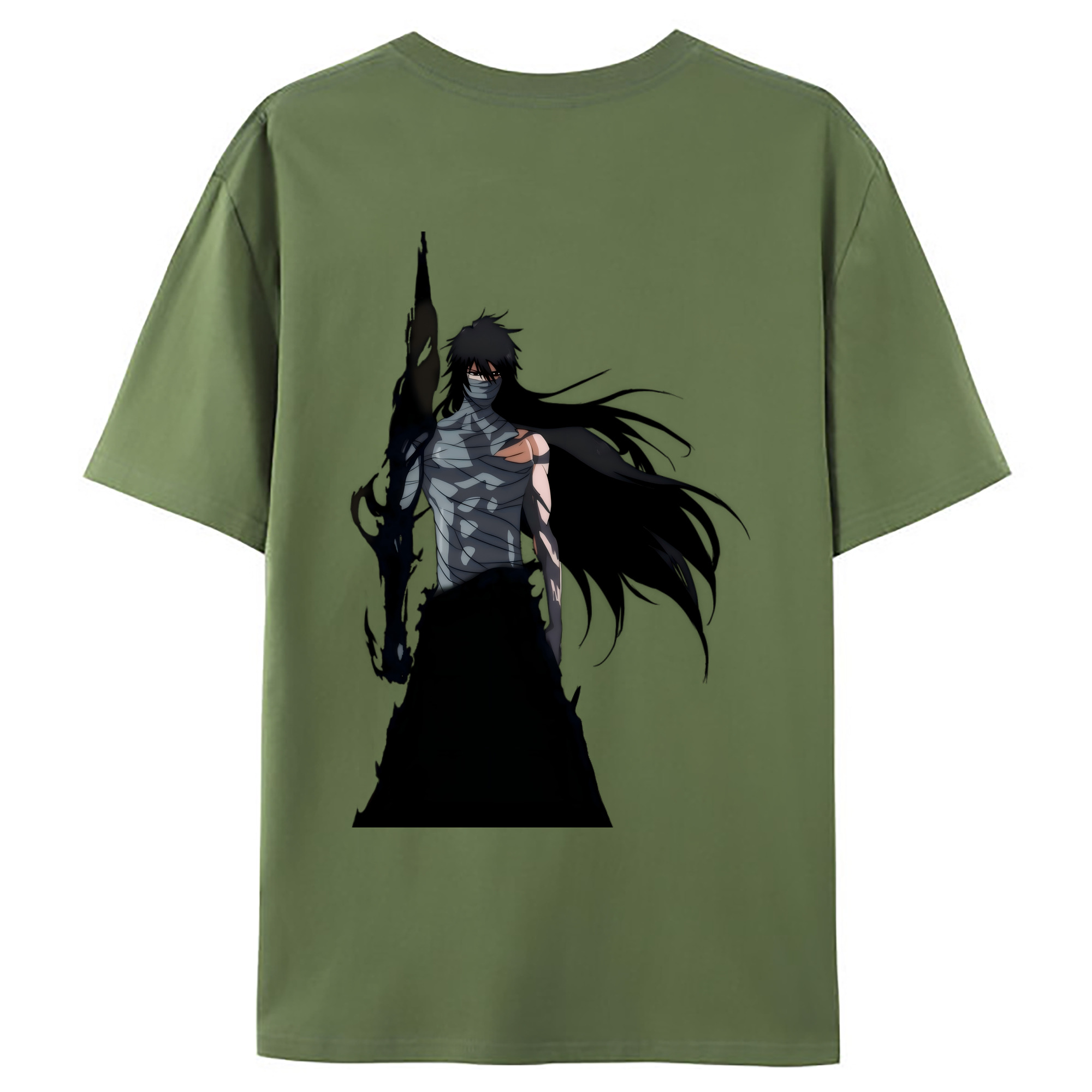（画像用） ブリーチ 黒崎一護（くろさき いちご）BLEACH Kurosaki Ichigo 綿100％ メンズ半袖Tシャツ（バックプリント） 通気性